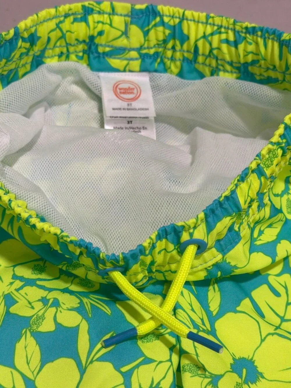 Wonder Nation Toddler Boys UPF 50+ Quick Dry Swim Shorts 3T New